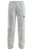 HS New Bowls Lawn Bowling Unisex Mens Womans Waterproof Trousers with Bowls Logo Elasticated Adjustable Waist (Medium, White)