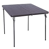 REDCAMP 34" Folding Card Table with Folding legs, Lightweight Portable Fold in Half Square Picnic Garden Table for Adults Indoor Outdoor Game Bridge Dining, Brown