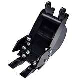 Mini Excavator Bucket, 7.87 Inch Small Excavator Bucket Narrow Digging Bucket, Alloy Steel Narrow Digger Bucket with 2 Front Blade for Pipeline Excavation and River Dredging