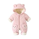 JiAmy Baby Snowsuit, Toddlers Baby Winter Suit Baby Boys Girls Warm Coat Romper Outerwear Pink 9-12 Months