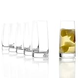 Stölzle Lausitz Highball Tumblers/Water Glasses361 ml Set of 6 Dishwasher Safe: Simple, Shapely Long Drink Glasses Made from Shatterproof Crystal Glass
