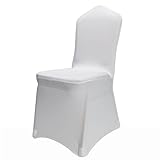Other 50 White Lycra Spandex Stretch Chair Covers Wedding Anniversary Party Cover Event Dining Banquet Decoration Slipcovers