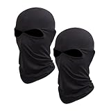 GWAWG 2 Pcs 2 Hole Balaclave, Classic Ski Mask Balaclava, Winter Black Full Face Balaclava, Double Hole Lightweigh Knit Face Mask
