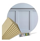 Shaker Style Wall Extended Panelling Kit Pk 5 1000 x 100 x 9mm Vertical MDF + 5 x 500 x 100 x 9mm Horizontal MDF Panels, Feature Wall Stripwood Pack & Adhesive Included