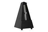 Wittner Metronome Taktell Pyramid Shape System Maelzel Series 810 - Solid wood casing - With bell - Matte black - Mechanically wound - No batteries required - Made in Germany