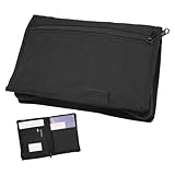 CYNOSURETECH 1 Piece Black Folder, Car Id Bag, Document Storage Bag Suitable for Wallet, Parking Pass, Sunglasses Holder, Id Card, Pen, Registration Card, Documents