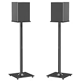 ELIVED Universal Speaker Stands for Surround Sound, 808mm Height Floor Speaker Stand for Satellites Up to 10KG, Bookshelf Speaker Stand with 2 Types of Foot Pads, Cable Management,1 Pair, Black EV5022