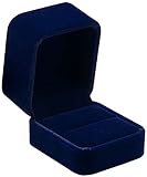 POKOFO Classic Velvet Engagement Ring Box Earring Jewelry Case Gift Box (Blue)
