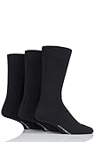 Glenmuir Mens 3 Pair Classic Bamboo Ribbed Socks In 3 Colours - 7-11 Mens - Black