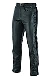Texpeed Mens Leather Casual Laced Trousers - Top Grain Motorcycle Motorbike Biker Style Jeans/Pants Black - 40"