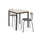 Habitat Zayn Wood Effect Dining Table & 2 Black Chairs