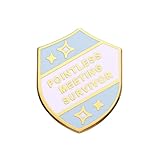 GAUEIOUR Cartoon English Alphabet Shield Brooch,Meaningless Meeting Survivor Metal Badge,Fashionable Workplace Achievement Series Brooch(Golden)