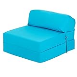 Ready Steady Bed Comfortable Fold Out Z Bed Chair | Sofa Bed Futon Lightweight | Soft Water resistant Cover | Ergonomically Designed Single Mattress Zbed (Turquoise)