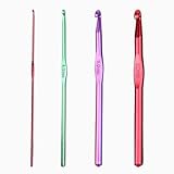 Crochet Hooks, 4 Pcs Multicolor Aluminum Knitting Needles, Crochet Hooks Set for Beginners or Professionals