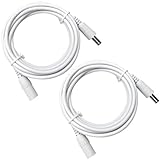 ANLINK 2 Pack 6ft 2M DC Power Extension Cable 5.5mm*2.1mm Male to Female Power Cord for CCTV Security Surveillance Cameras, LED Strip, Router, 12V DC Power Supply Adapter and More (White)