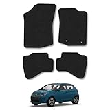 Citroen C1 (2014+) [Round Clip] Car Mats Accessories Tailored Fit Carpet Floor Mats Non Slip Black Trim Full Coverage Compatible Accessory Front Rear Set Anti Slip Granulated Backing Clips