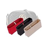 LinerLink Bag Organizer for Gucci Small Camera Bag(24L x 13H x 7D cm)|Handmade Custom Bag Insert|2mm Felt Bag Liner|Women Handbag Shaper (Black, Style B: Side Zipper)