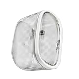 Xiuganpo Desktop Trash Can Plastic Baler Mini Car Garbage Container Bedroom Transparent Portable for Living Room Office Plastic 20 X 13 X 11 Cm (Transparent White)