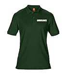 Ambulance Printed Green Polo Shirt, Medical Clothing Medium