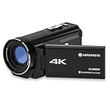 Agfa Photo Realimove CC4000W - Waterproof 4K Camcorder with 3.0" Touchscreen, 18x Digital Zoom, 2.7K Video, 24 MP Photo, LED, Lithium Battery - Black
