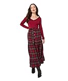 Joe Browns Women's Vintage-Inspired Red Check Maxi Skirt, Regular, Red, UK 10