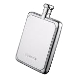 Cators Hallmarked Sterling Silver 4oz Hip or Spirit Flask - Luxury Silver Hip Flask 4oz Perfect as a Gift. Hipflask Suitable for Engraving & Personalised Features.