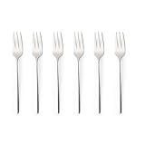 Russell Hobbs Dessert Fork Set of 6 – Vienna, 18/0 Stainless Steel Cake Forks, 16.5cm Height, Pastry Cutlery Set, Mirror Polish Finish Flatware, Home, Restaurant, Kitchen Tableware, Dishwasher Safe