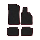 BMW 3 Series (2001-2005) [E46] [Compact] Car Mats Accessories Tailored Fit Carpet Floor Mats Non Slip Red Trim Accessory Compatible Front Rear Set Anti Slip Backing Custom Fit Full Coverage