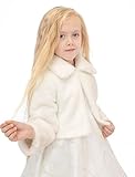 Lilax Girls Cozy Faux Fur Bolero Dress Coat (2T, Cream)