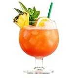 Final Touch FTA1870 Fishbowl Cocktail Balloon Glass X Large 1.3L / 44 floz | Party Margarita Daiquiri Blue Lagoon Giant Drinking Goblet