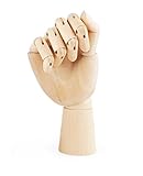 Art Wooden Hand,niCWhite Artist Jointed Articulated Mannequin Wood Hand,Sectioned Opposable Figure Sculpture Manikin Hand Model with Flexible Fingers,for Drawing,Sketching,Painting (7" Right Hand)