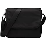 Lizbin Messenger Bag Crossbody Bag, Shoulder Bag Casual Cross Body Bag, Vintage Messenger Bag for Men Women, Water Resistant Crossbody Shoulder Bags for Work Business Office Travel (Black)