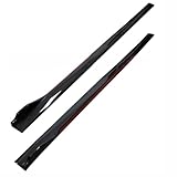 PAPEP Car Side Skirt for VW Touareg 2019-2023, Side Steps Running Board Kit Anti-Collision Protector Running Boards Skirt Rail Protection Guard,C-Carbon Black+Red