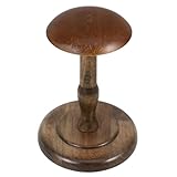 CAXUSD Wooden Hat Stand Wigs Display Holder Caps Shelf with Rotating Base for Home and Retail Use