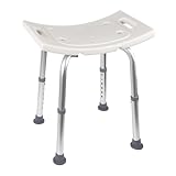 Ez2care Non-Slip Shower Stool – Adjustable Lightweight Rust-Free Aluminium Bath Chair for Elderly, Disabled, Pregnancy, Post Surgery, 37.5 to 49.5 cm Height, 136 Kg Capacity