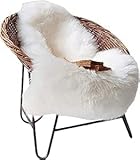 TIDWIACE Super Soft Faux Sheepskin White Rug 60 x 90 cm,Rugs living room, Shaggy Bedroom Area Rug Faux Fur Rug Bedside Rugs for Living Room, Bedroom