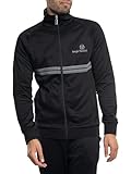 Sergio Tacchini Men's New Dallas Track Jacket, Black/Quiet Shade, M