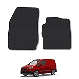 Ford Transit Courier (2014-2019) Rubber Van Mats Accessories Tailored Fit Compatible Accessory Waterproof Protection Non-Slip Car Floor Mats 3mm Thick Full Coverage Durable Coverage with Clips