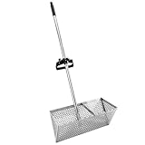 Sand Rake, Durable Sand Rake for Beach Easy to Install, Stainless Steel Sand Crab Shovel with Sharp Teeth Wide Basket Sand Scoop Detachable Sand Sifter Practical Tool for Finding