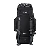 Eurohike Nepal 65 Litre Rucksack with Ventilated Back Panel & Padded Harness, 65L Backpack, Bag for Men & Women, Adjustable, Lightweight, Camping, Hiking, Trekking, Travelling, Outdoors, Black