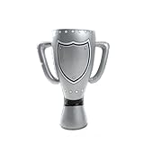 Quickdraw Giant Inflatable Trophy 60cm Blow up Party Prop Football Tournament Birthday Award World Cup Sports Day Competition Toy Silver Cup