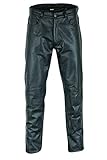 Texpeed Mens Leather Casual Trousers - Top Grain Motorcycle Motorbike Biker Style Jeans/Pants Black - 40"