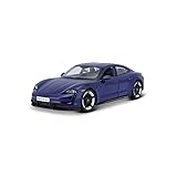 Bburago -18-21098B Porsche Taycan Turbo S in Blue in 1/24 Scale (18-21098B), unisex, children, Colour