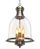 Long Life Lamp Company Vintage Glass Pendant Light Brass Hanging Antique Ceiling Chandelier Candle Lantern M0121