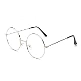 TRIXES - Round Glasses Unisex, Wizard Costume - Retro Sixties Style Clear Lens, Round Wire Costume Geek Glasses Accessories for Dress Up, Classic Vintage Design Spectacles