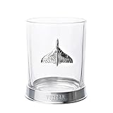 Officially Licensed Royal Air Force RAF Metal Whiskey Tumbler Glass - Vulcan Jet - Engraved Base With Badge Drinking Glass - Lifestyle Accessory for Men, History & Aviation Fans. 330ml / 11.5oz.