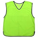 Sterling Sports 10 X Training Bibs Sports Mesh Football Bibs Adult - Quick Dry Football Training Equipment For Soccer, Rugby, Basketball & Cricket - Ideal Team Practice Vests (Yellow, Junior)