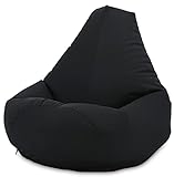 Beautiful Beanbags - Adult Highback Beanbag Chair - Large Water-Resistant for Indoor and Outdoor Use - Lounge or Gaming Chair - Manufactured in UK (Black)