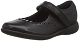 Clarks Girls Etch Craft K Wide Fit Ballet School Shoes, Black Leather, 13 UK Wide