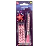 Pink Singing Happy Birthday Candles 4pk